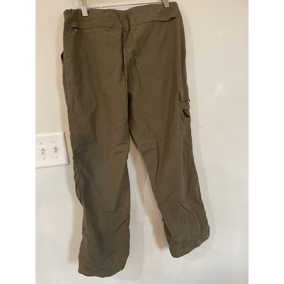 REI UPF 30 Belted Denali Pants Womens Brown Nylon 6 Pocket Roll Hem Sz 10 Hiking - Picture 2 of 9